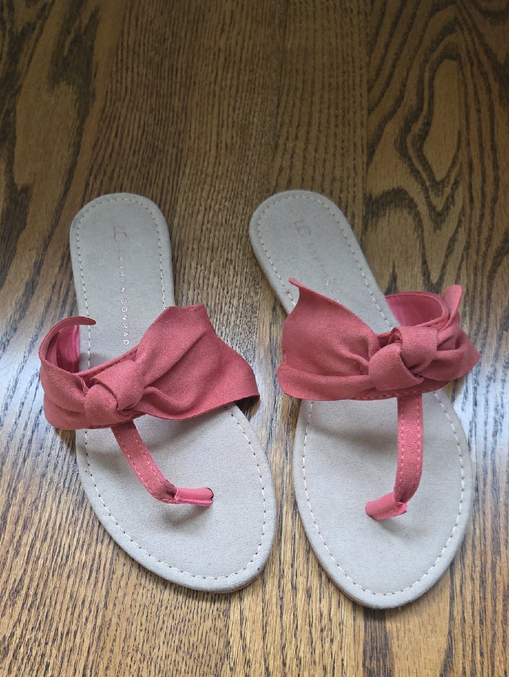 LC Lauren Conrad Coral Knot Thong Sandals